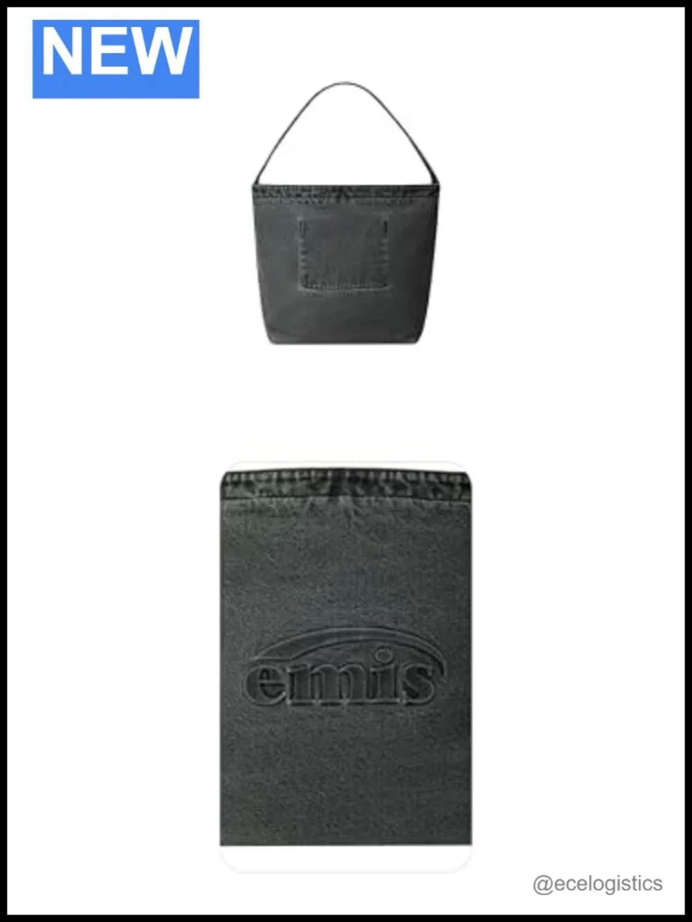 Denim Shoulder Bag Unisex Casual Streetwear Trapezoid Cotton